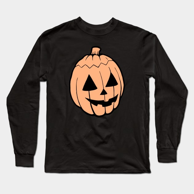 Halloween Pumpkin Long Sleeve T-Shirt by MaterialGods